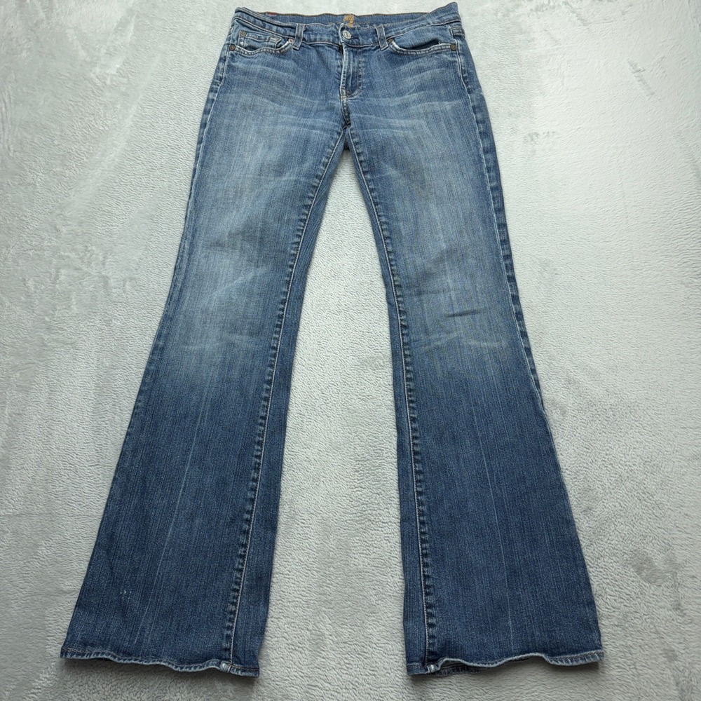 7 For All Mankind Flare Jeans Womens 29 Blue Medium Wash Stretch U080U-080U
